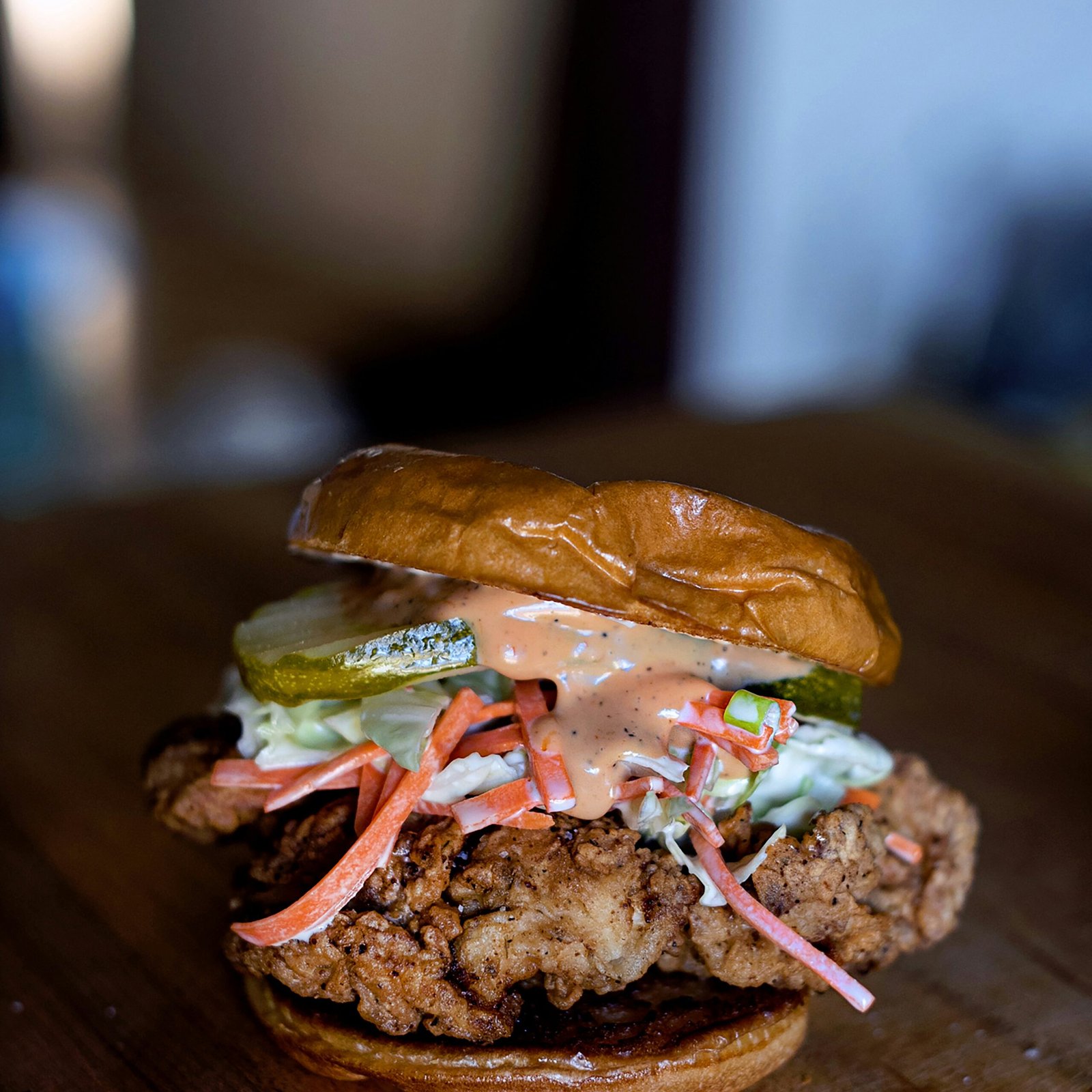 pon de river jerk chicken burger
